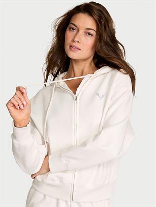 Klasik Fermuarlı Kapüşonlu Sweatshirt