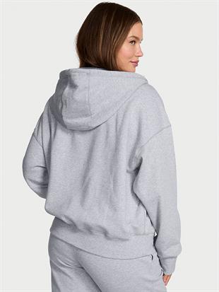 Klasik Fermuarlı Kapüşonlu Sweatshirt