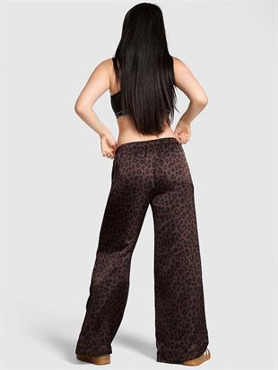 Leopar Desenli Saten Pantolon