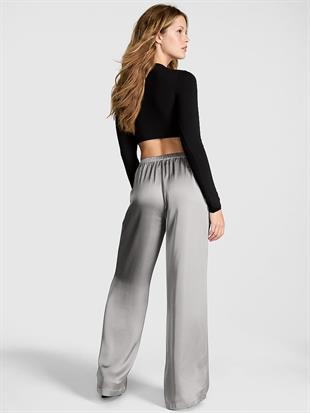 Leopar Desenli Saten Pantolon
