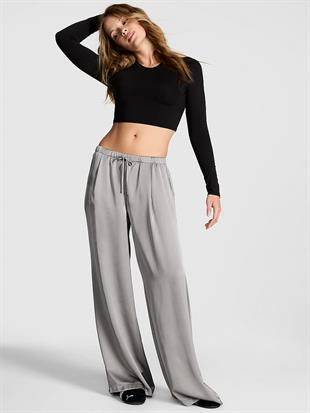Leopar Desenli Saten Pantolon