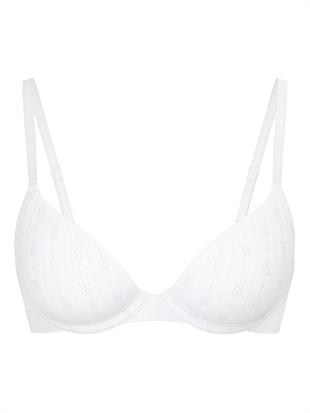 Logo Detaylı Pointelle Toparlayıcı Push-Up Sütyen
