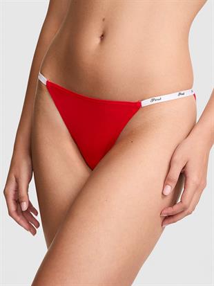 Logolu Pamuklu Askılı Bikini Külotu