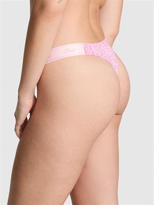 Logolu Pamuklu Derin Bacak Kesim Tanga