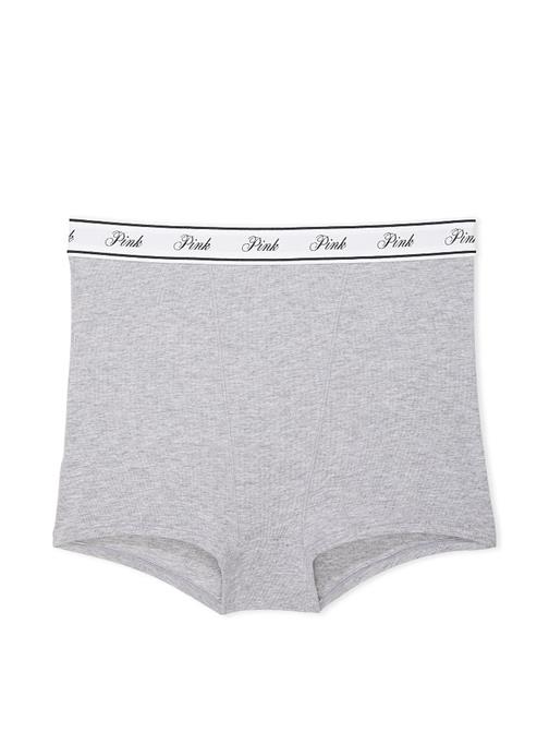 Logolu Pamuklu Yüksek Bel Boyshort Külot