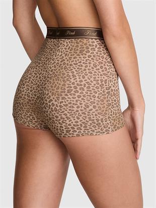 Logolu Pamuklu Yüksek Bel Boyshort Külot