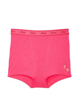Logolu Pamuklu Yüksek Bel Boyshort Külot
