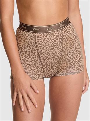 Logolu Pamuklu Yüksek Bel Boyshort Külot