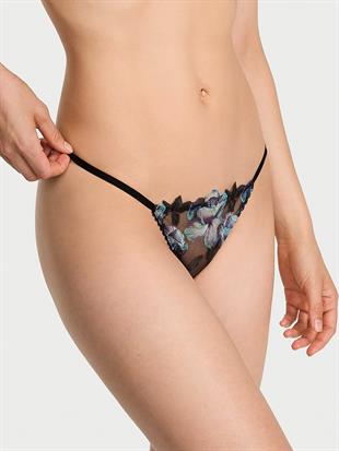 Orkide İşlemeli İşlemeli V-String Külot