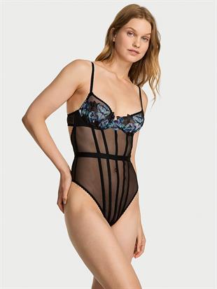 Orkide İşlemeli Transparan Teddy