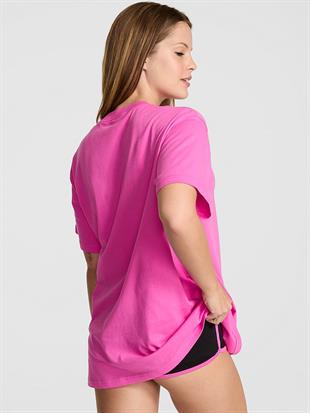 Oversize Kısa Kollu Kampüs Tişört