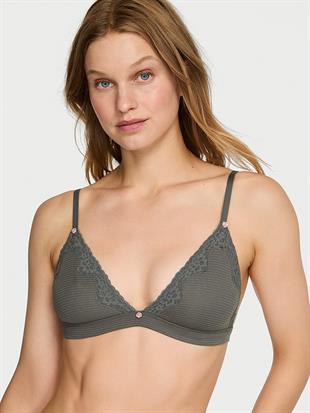 Pamuklu Çizgili Desteksiz Üçgen Bralet