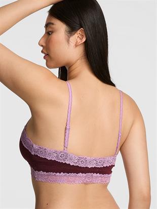 Pamuklu Dantel Kenarlı Önden Kapanan Üçgen Bralet