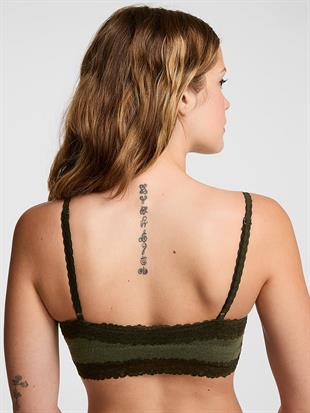 Pamuklu Dantel Kenarlı Önden Kapanan Üçgen Bralet