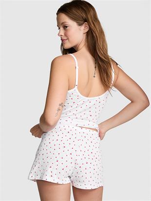 Pamuklu Kalp Detaylı Şort Pijama