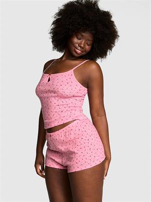 Pamuklu Kalp Detaylı Şort Pijama