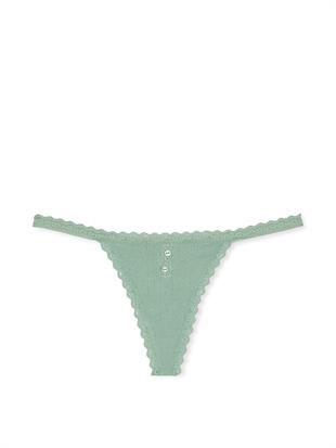 Pamuklu Pointelle Dantelli V-String Külot