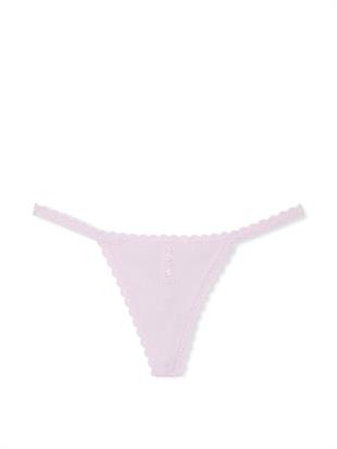 Pamuklu Pointelle Dantelli V-String Külot
