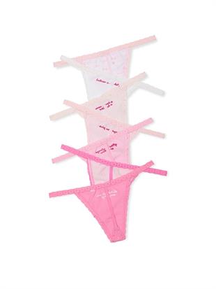 PINK x LoveShackFancy 7li V-String Külot