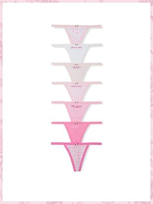 PINK x LoveShackFancy 7li V-String Külot