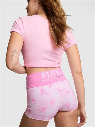 PINK x LoveShackFancy Beli Katlanabilen Mini Şort