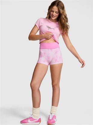 PINK x LoveShackFancy Beli Katlanabilen Mini Şort