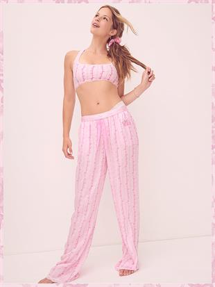 PINK x LoveShackFancy İpeksi Dokulu Pijama Altı