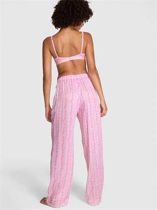 PINK x LoveShackFancy İpeksi Dokulu Pijama Altı