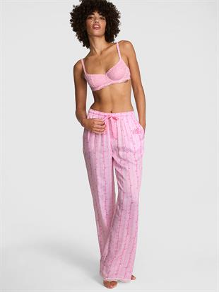 PINK x LoveShackFancy İpeksi Dokulu Pijama Altı