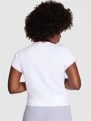 PINK x LoveShackFancy Retro Pamuklu Tişört