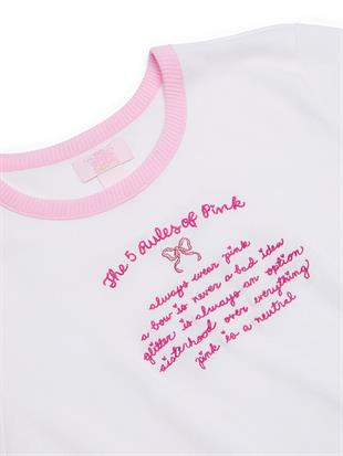 PINK x LoveShackFancy Retro Pamuklu Tişört