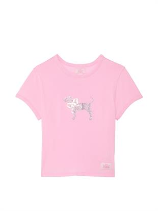 PINK x LoveShackFancy Retro Pamuklu Tişört