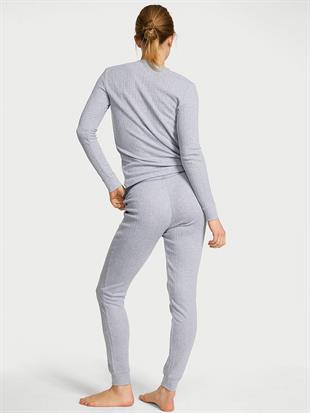 Pointelle Henley Uzun Pijama Takımı