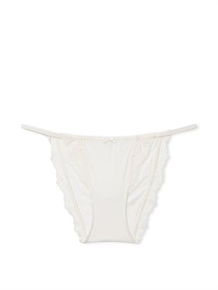 Pürüzsüz Dantelli Mini Askılı Bikini Külot