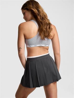 Rahat Fit Çizgili Pileli Etek