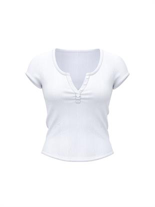 Ribanalı Henley Tişört
