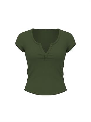 Ribanalı Henley Tişört