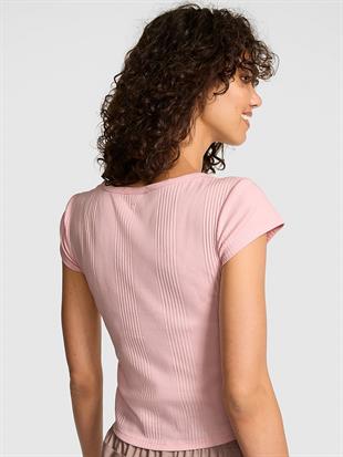 Ribanalı Henley Tişört