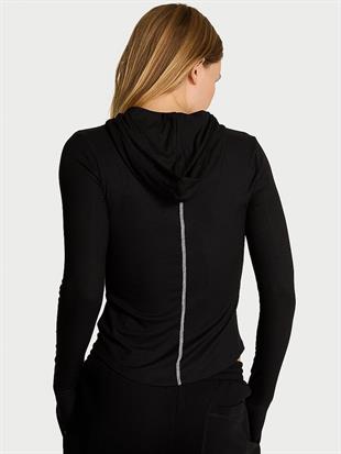 Ribanalı Kapüşonlu Sweatshirt