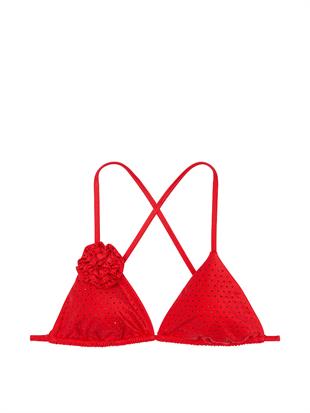 Rosette Işıltılı Üçgen Bikini Üstü