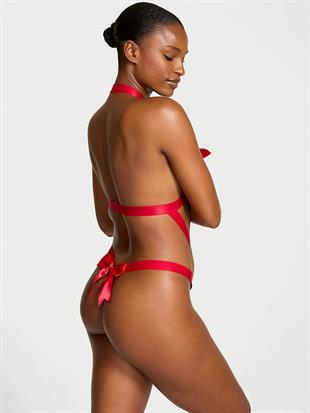 Saten Fiyonklu Playsuit