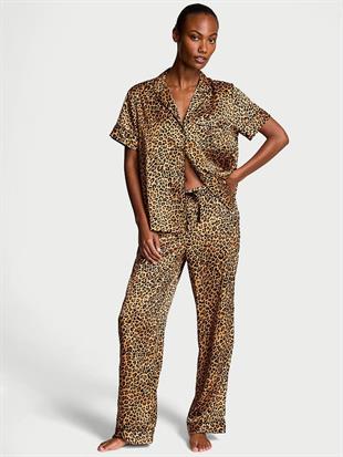 Saten Kısa Kollu Pijama Takımı