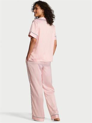Saten Kısa Kollu Pijama Takımı