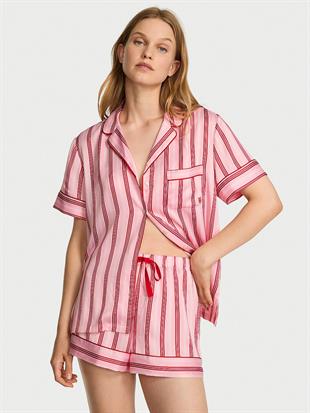 Saten Kısa Pijama Takımı