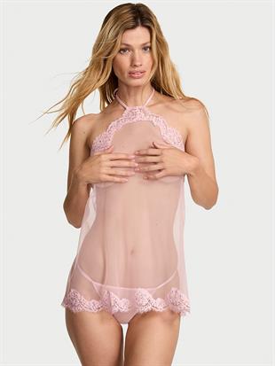 Şifon Dantelli Babydoll Takım