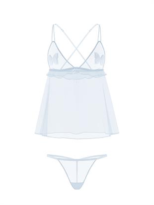 Tease Kelebekli Şifon Babydoll Takımı