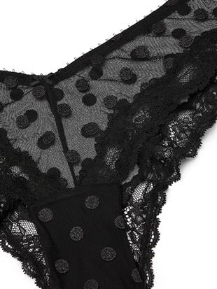 Tül Puantiyeli Dantelli Cheeky Külot