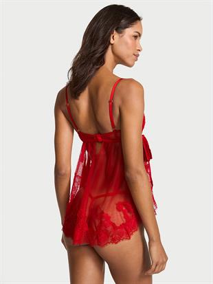 Wicked Desteksiz Şifon Dantelli Babydoll Takımı