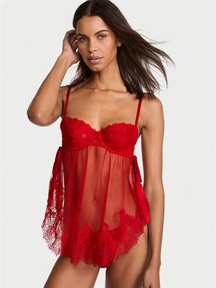 Wicked Desteksiz Şifon Dantelli Babydoll Takımı