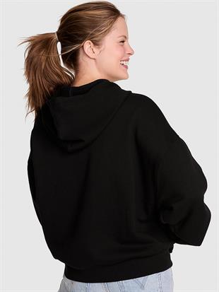 Yarım Fermuarlı Kapüşonlu Sweatshirt